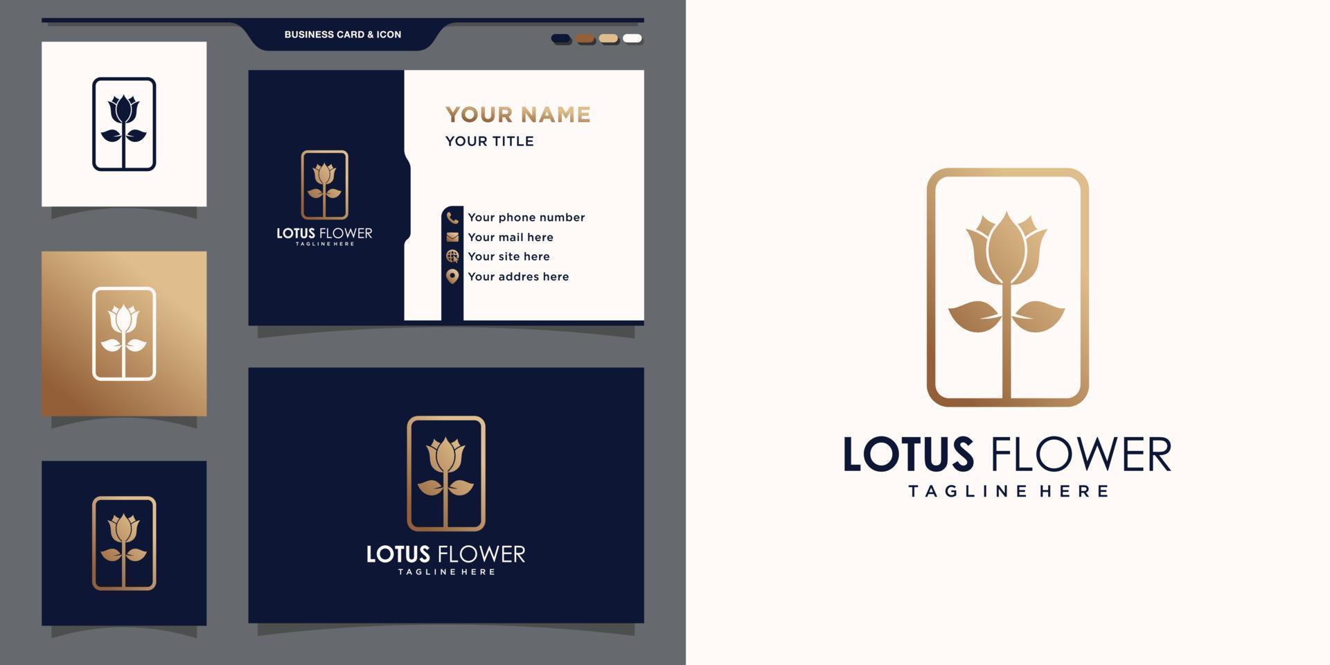 Elegant flower rose logo template and business card design. Premium Vector