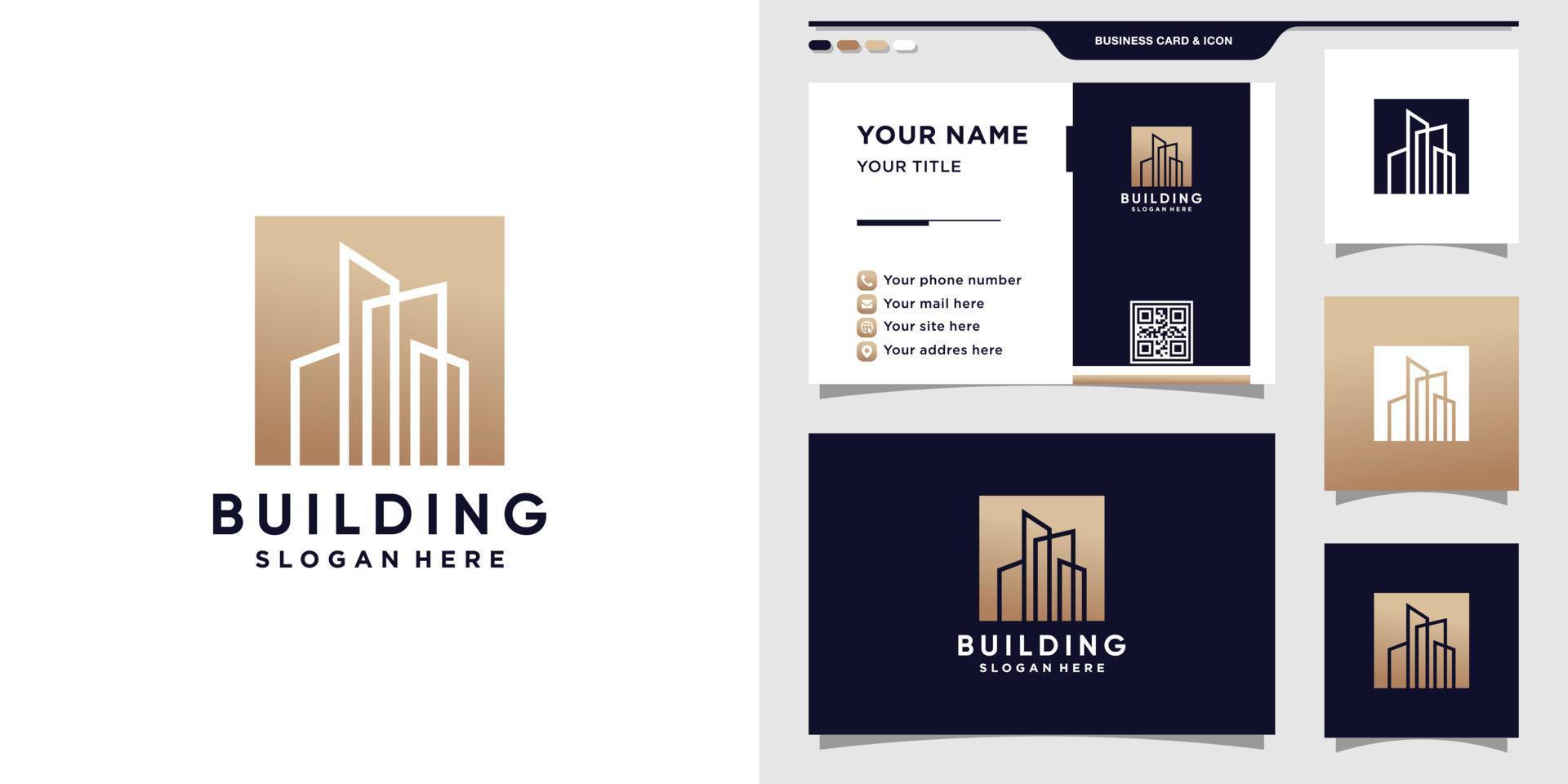 Building logo template with modern style for construction and business card design Premium Vector