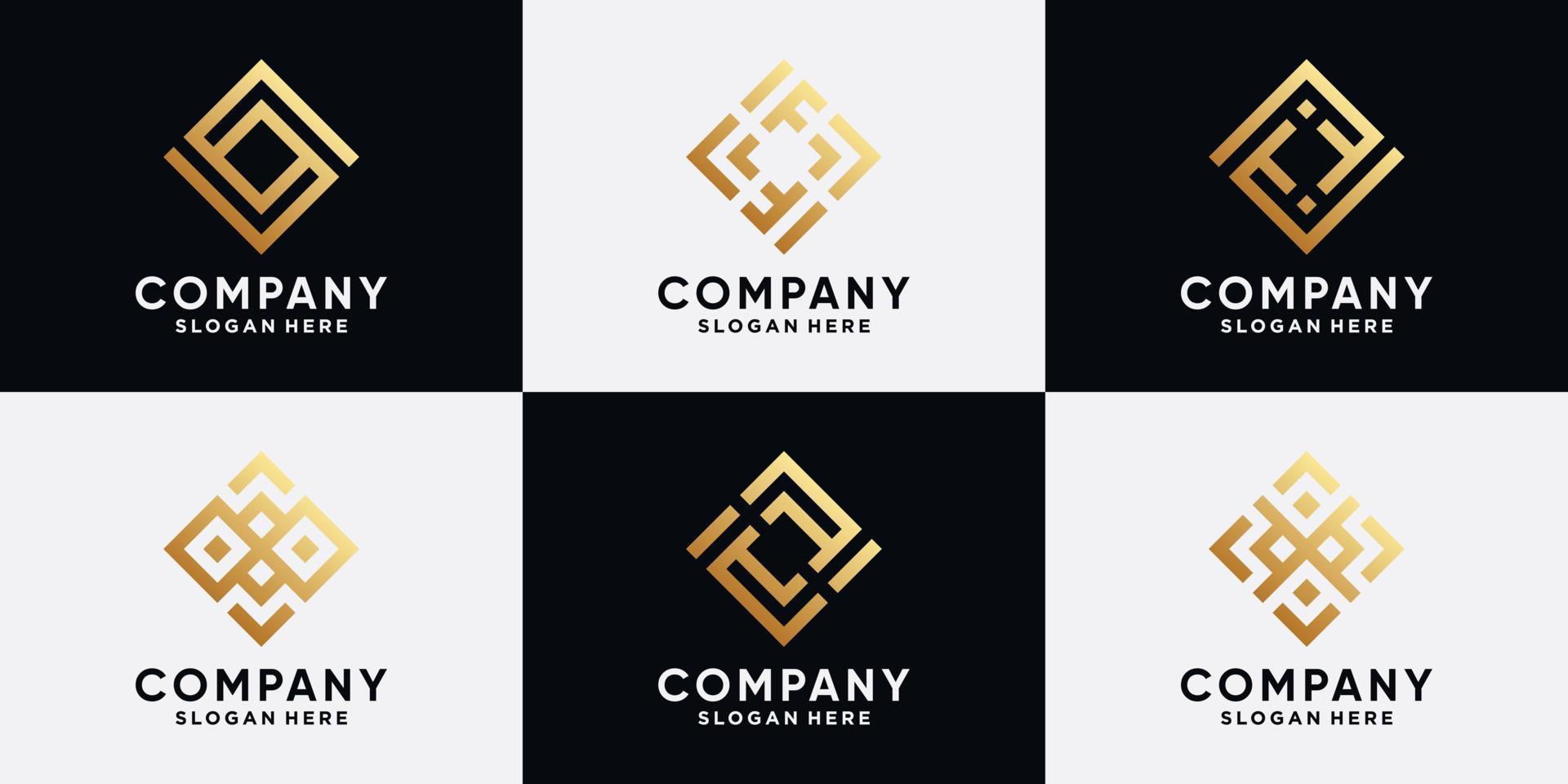 Set of creative logo design for business company with creative modern ...