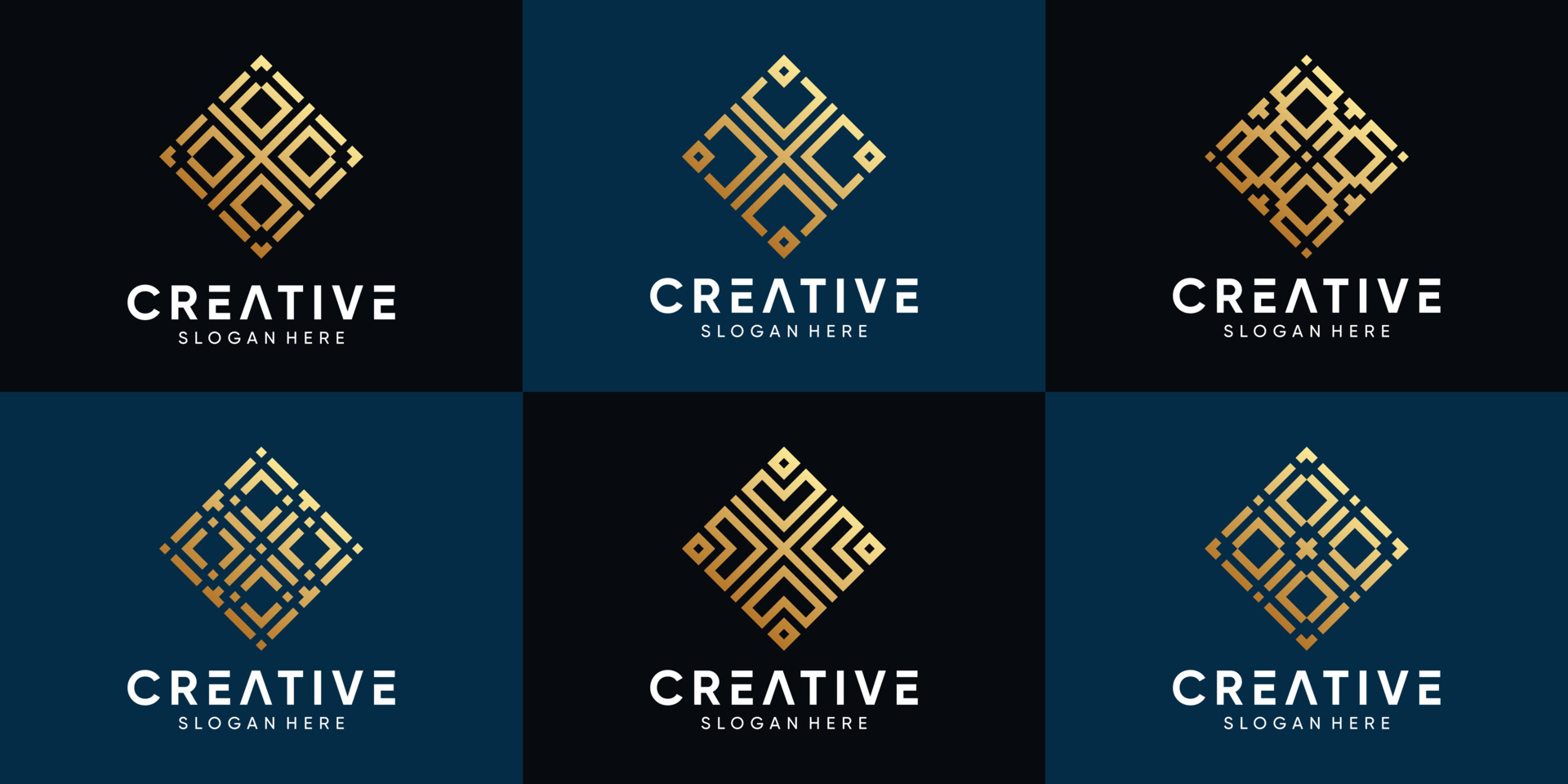 conjunto de diseño de logotipo geométrico creativo para empresa
