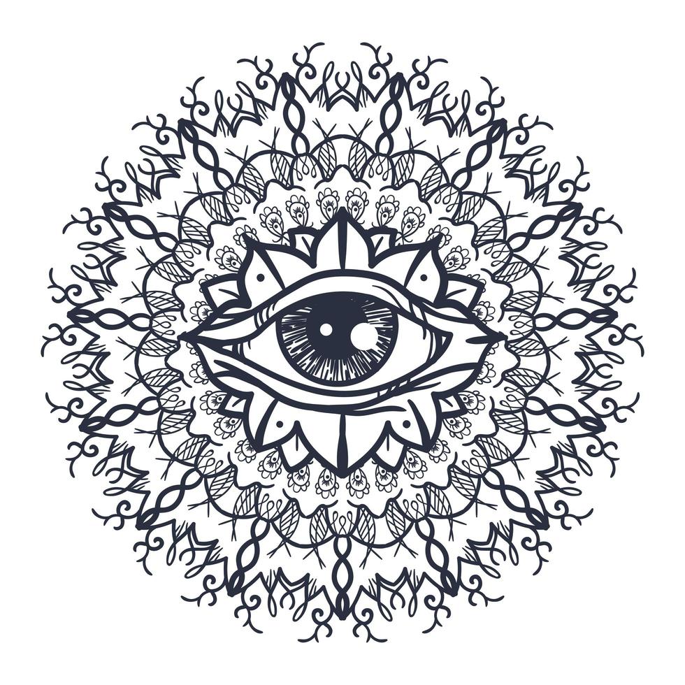 All Seeing Eye in Mandala vector
