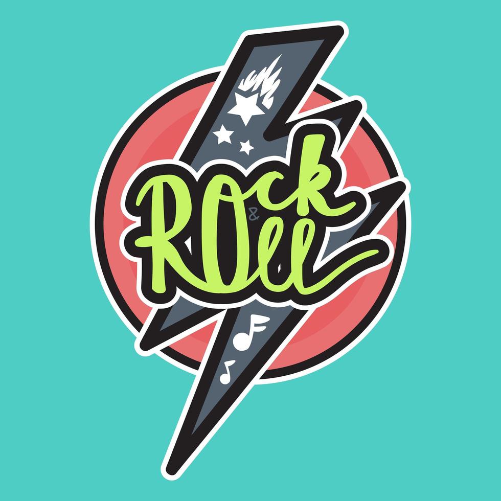 Rock and Roll Lettering vector