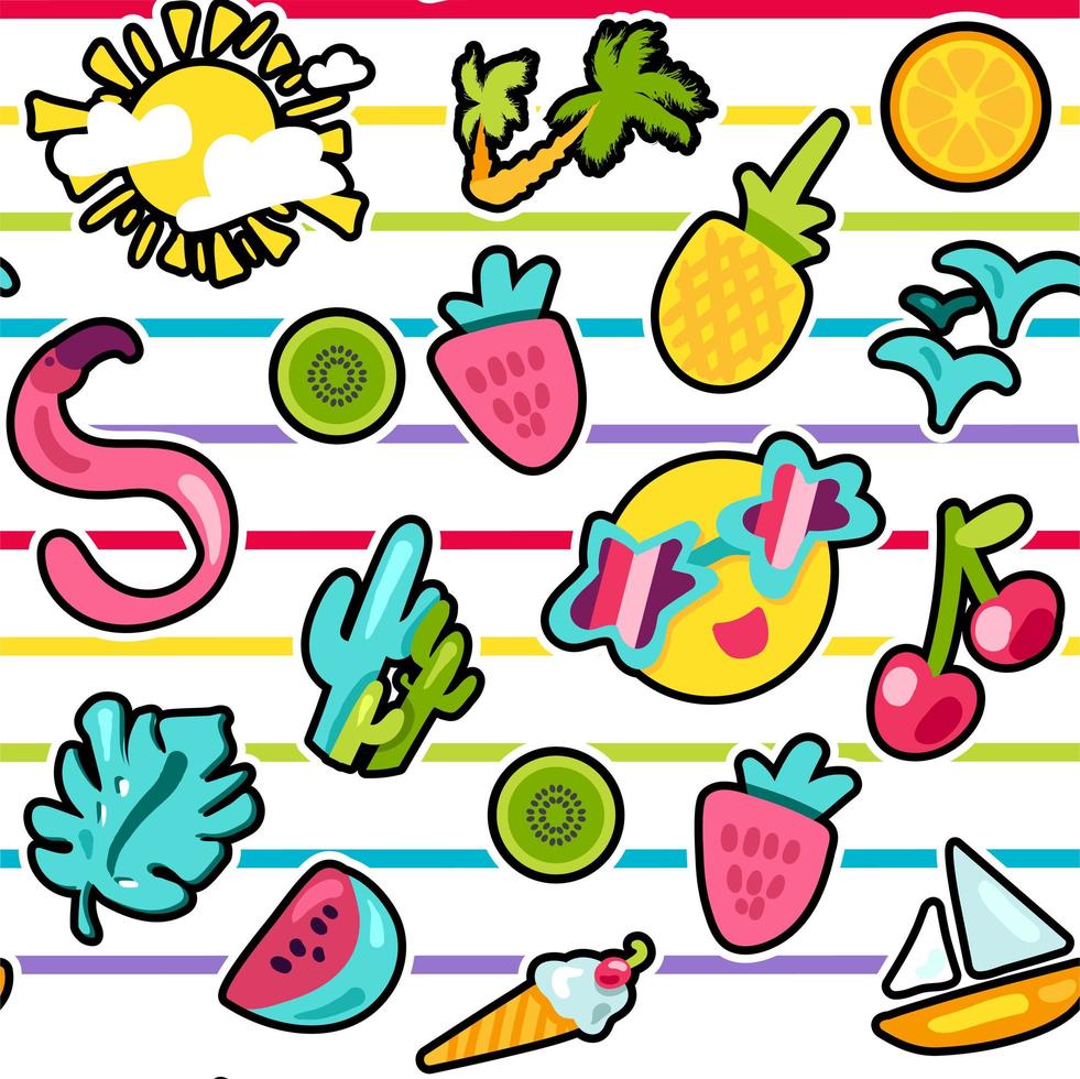 Vector Tropical Summer Seamless Pattern