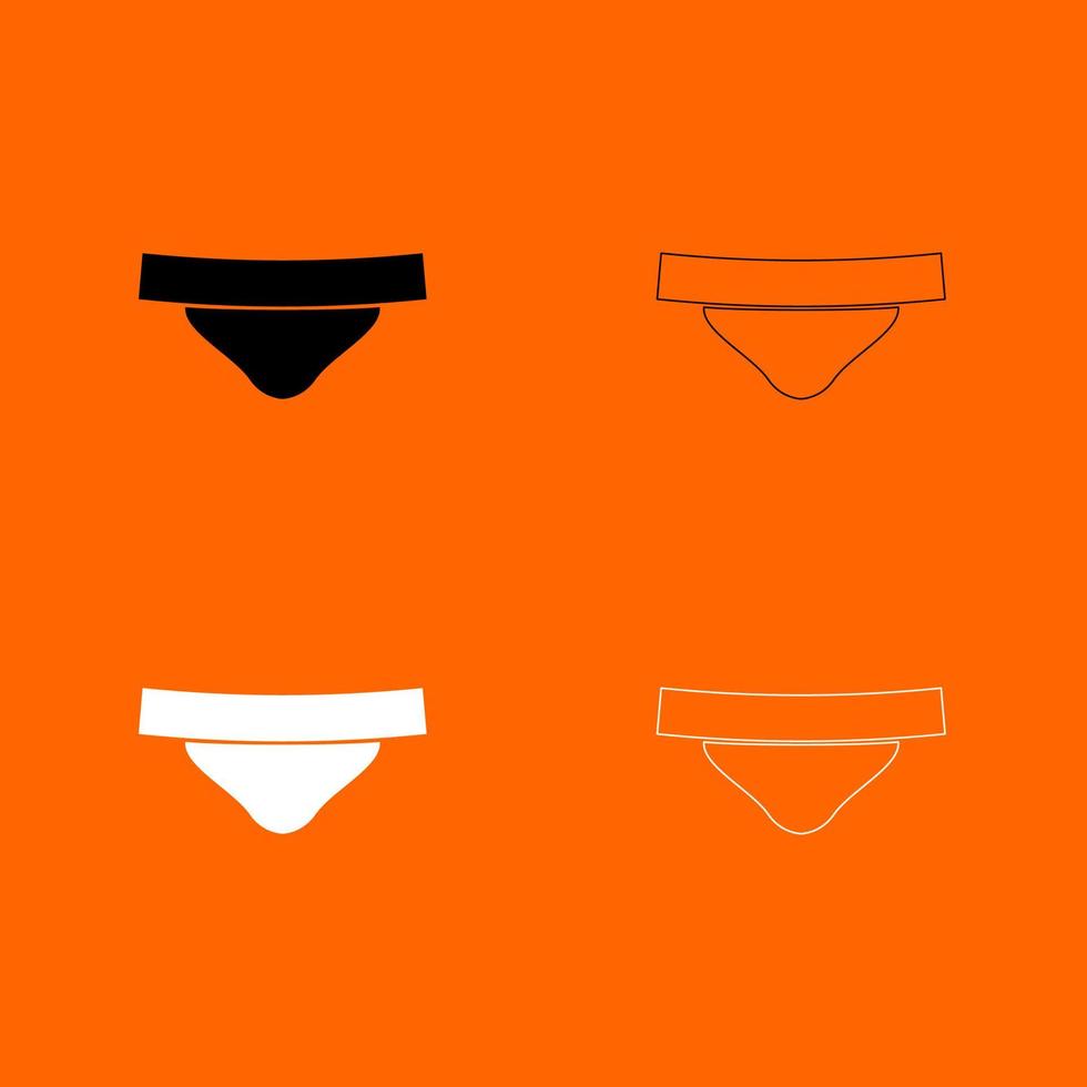 Women's panties black and white set icon . vector