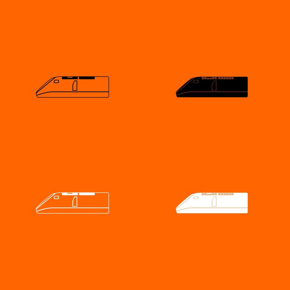 Speed train black and white color set icon . vector