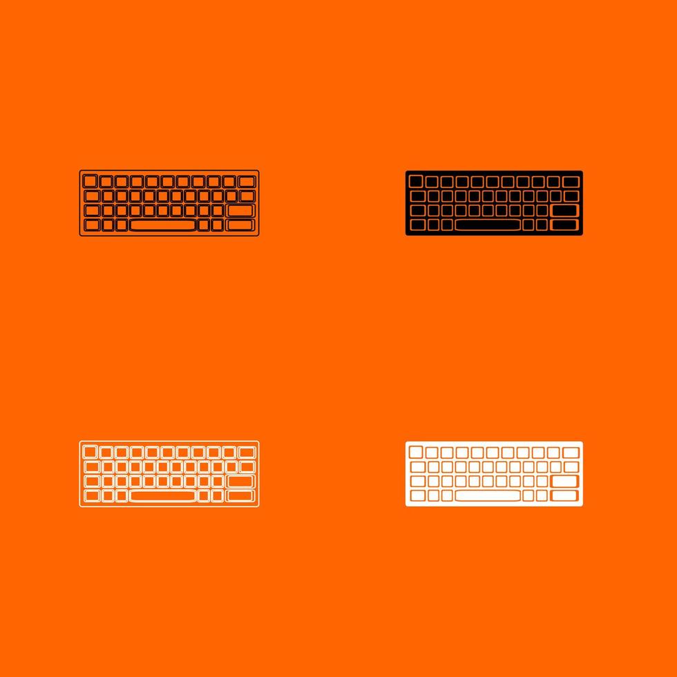 icono de conjunto de colores blanco y negro del teclado. vector