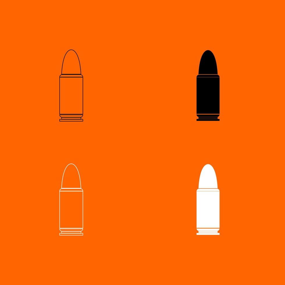 Bullets simple black and white color set icon . vector