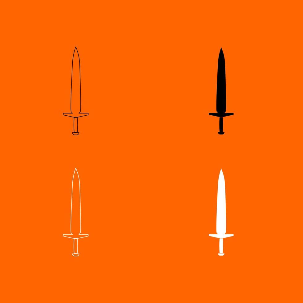 icono de juego de color blanco y negro de espada simple. vector