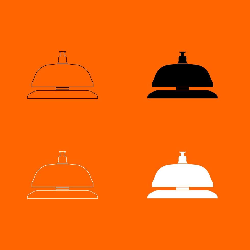 Reception bell black and white color set icon . vector