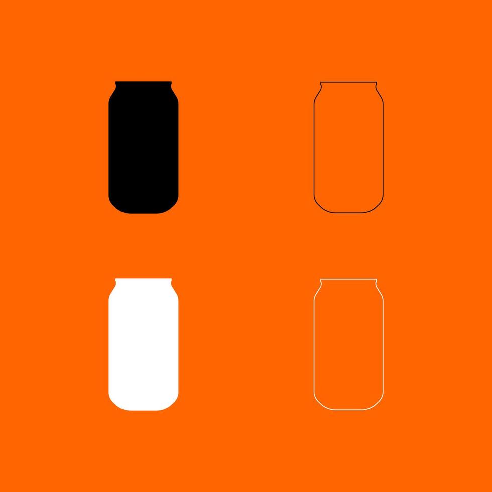 Can black and white set icon vector