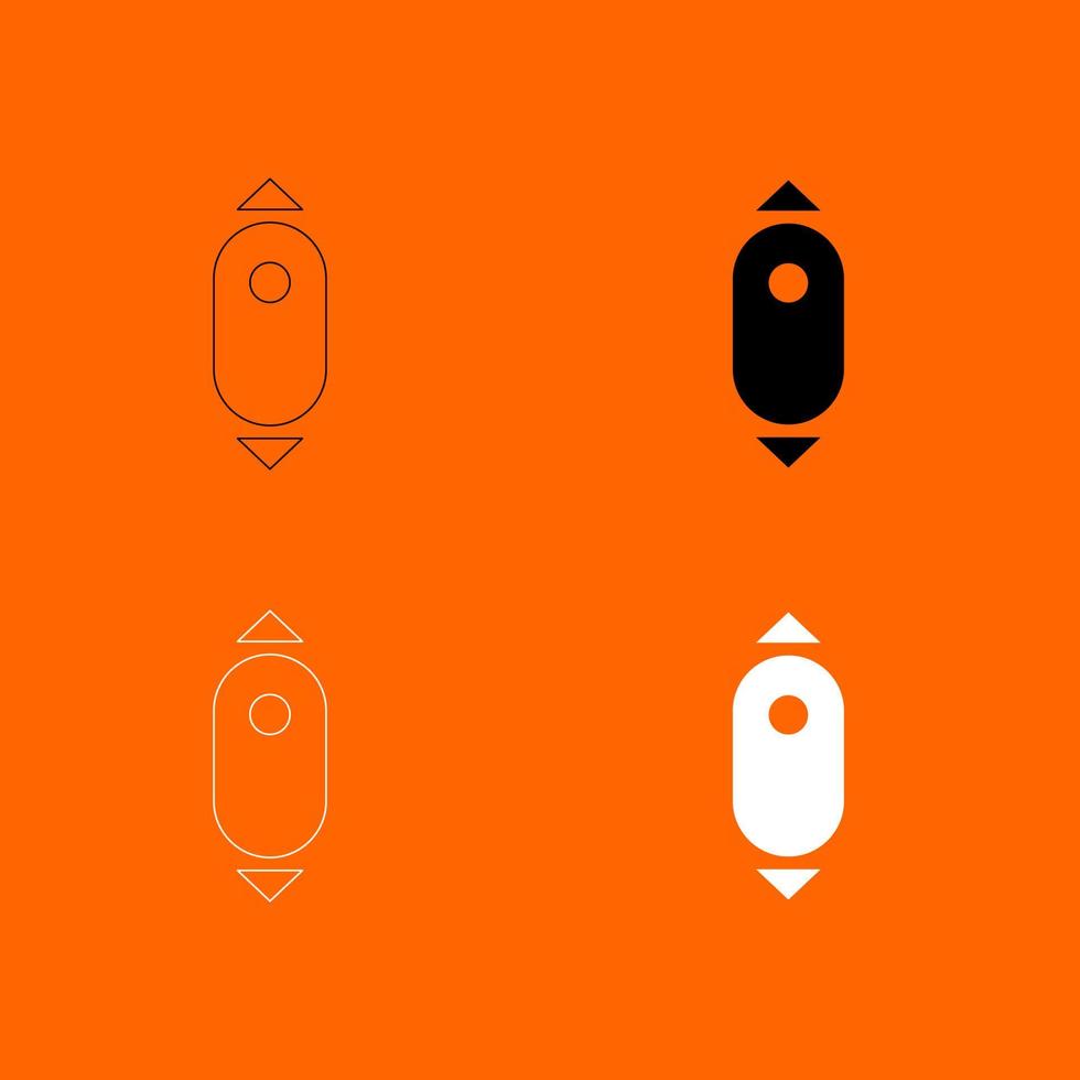 Scroll down computer mouse black and white color set icon . vector