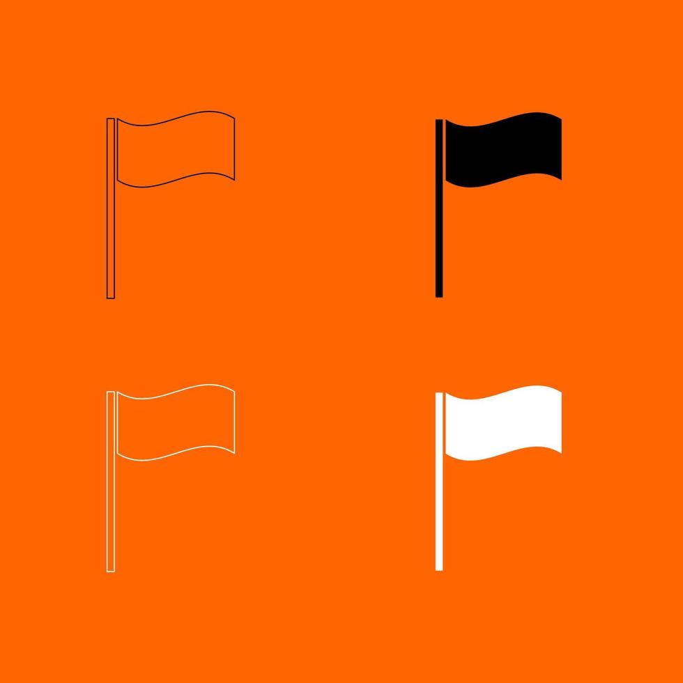 icono de conjunto de colores blanco y negro de la bandera. vector