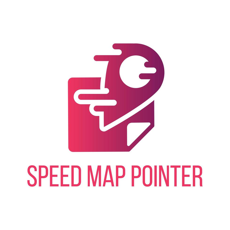 Mapa de velocidad puntero letras diseño de icono de vector