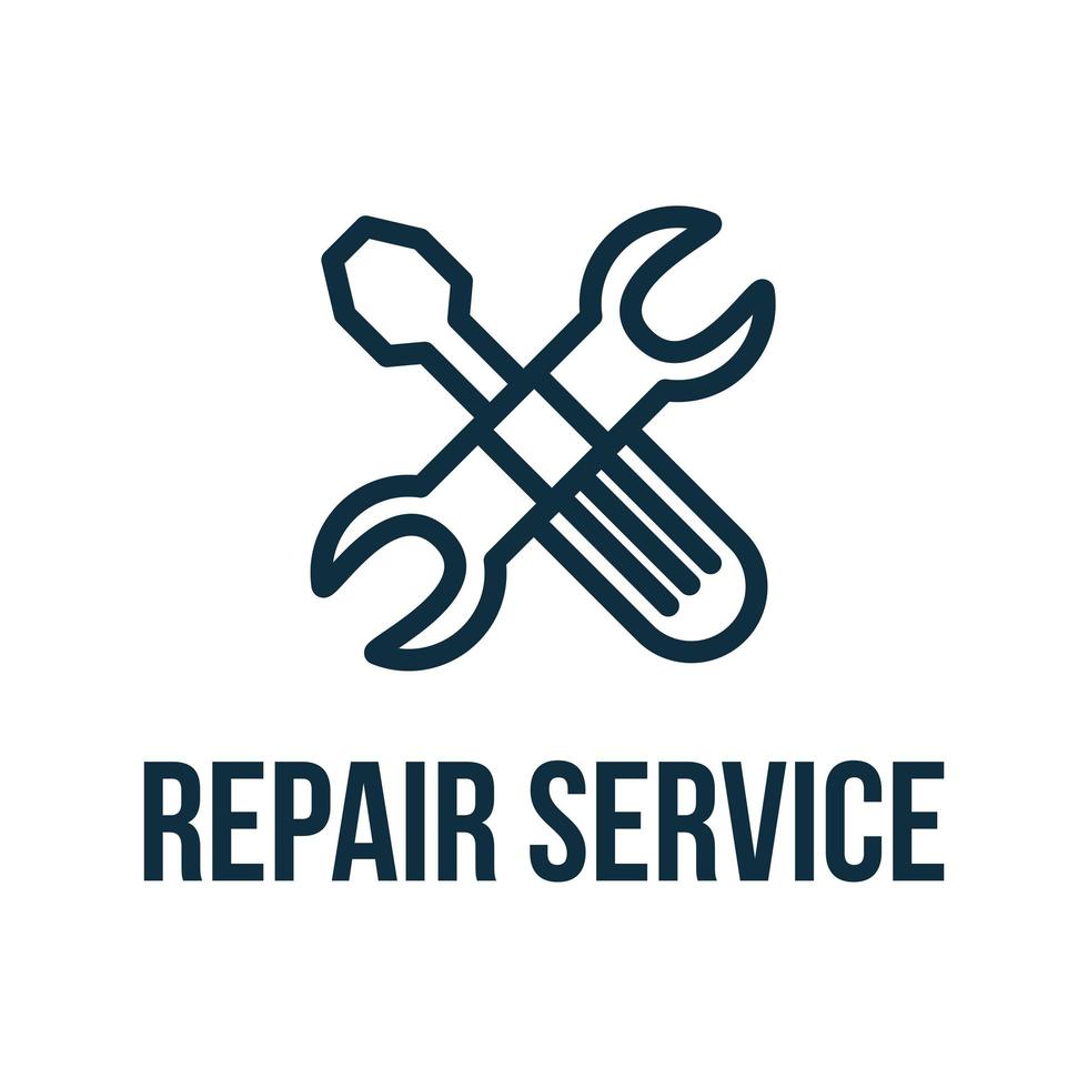 Repair Service flat vector logo design