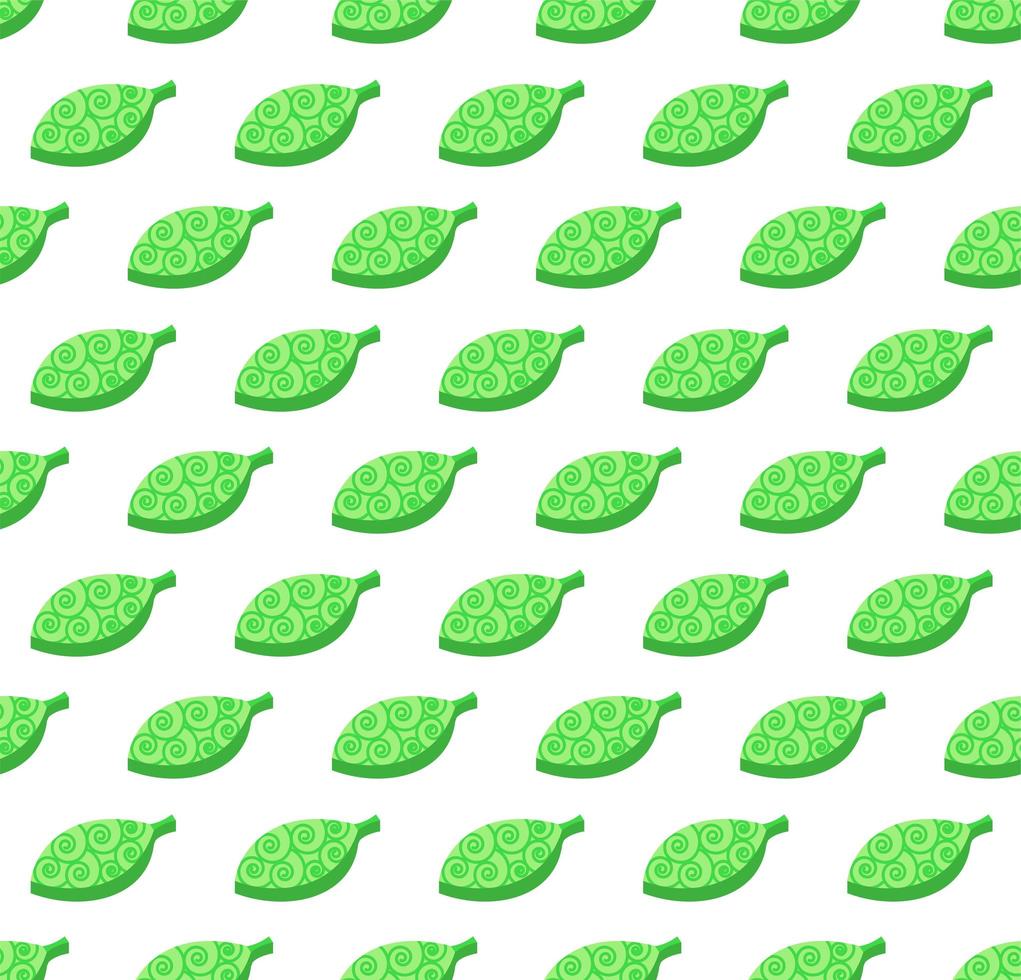 Green stylized leaves color seamless vector pattern