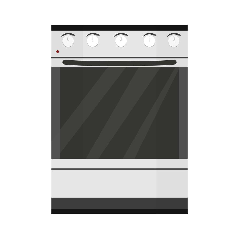 Kitchen stove, equipment for cooking isolated on white background stock vector illustration. Flat style, graphic object in light colors.