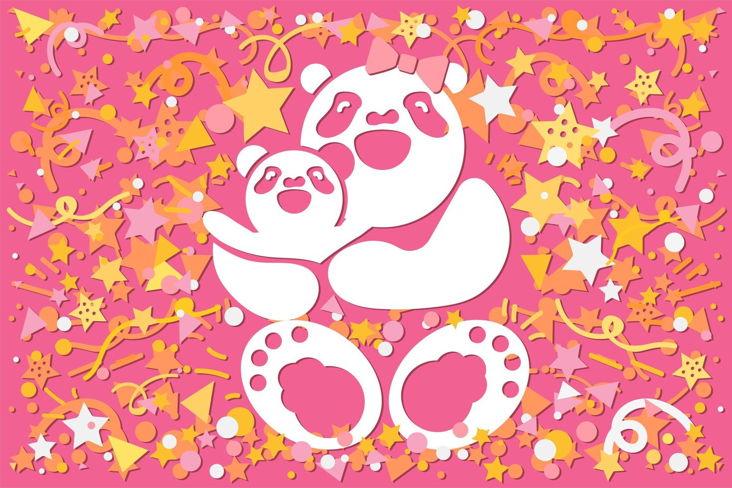 Mothers Day With Bear Family vector