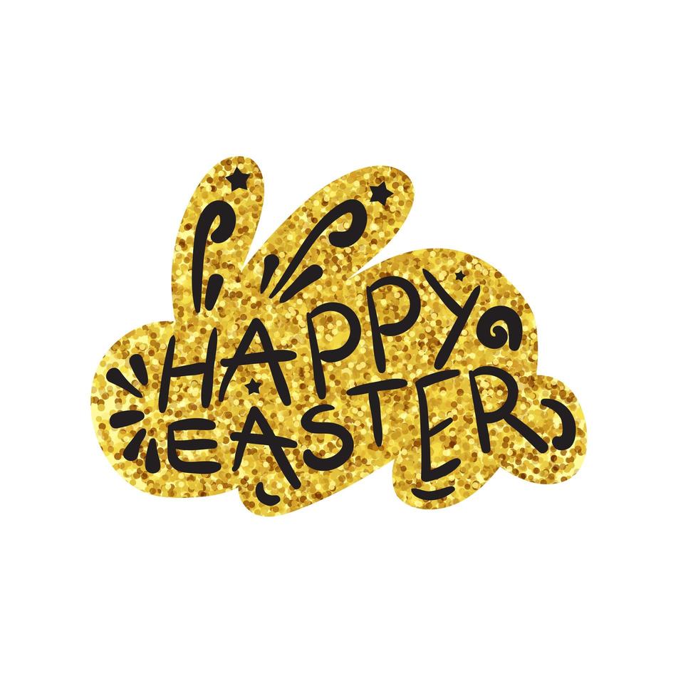 Vintage Happy Easter lettering vector