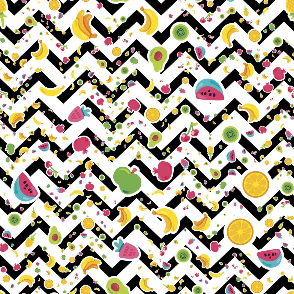 Painted Berries Summer Fruits Mix Seamless Pattern vector