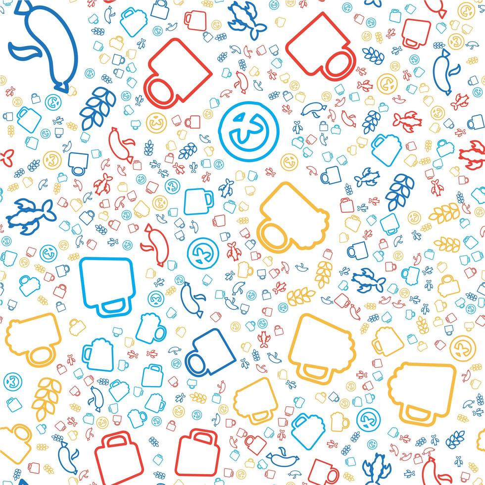 Oktoberfest Seamless Pattern With Drink and Food vector