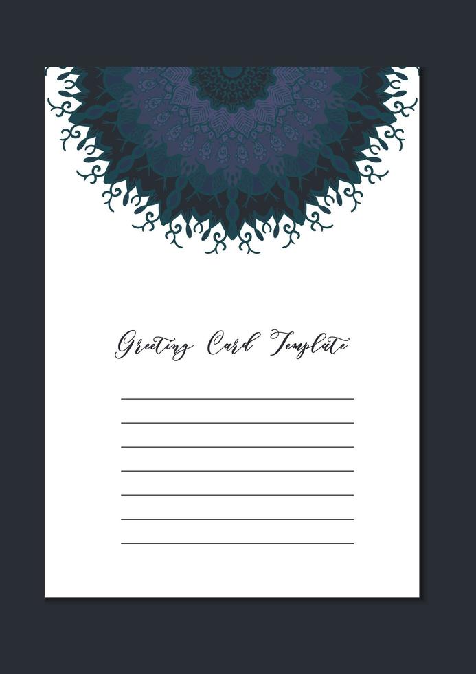 Mandala oriental template card vector