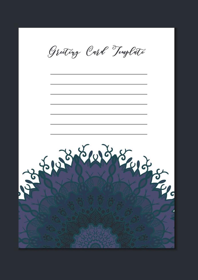 Mandala oriental template card vector