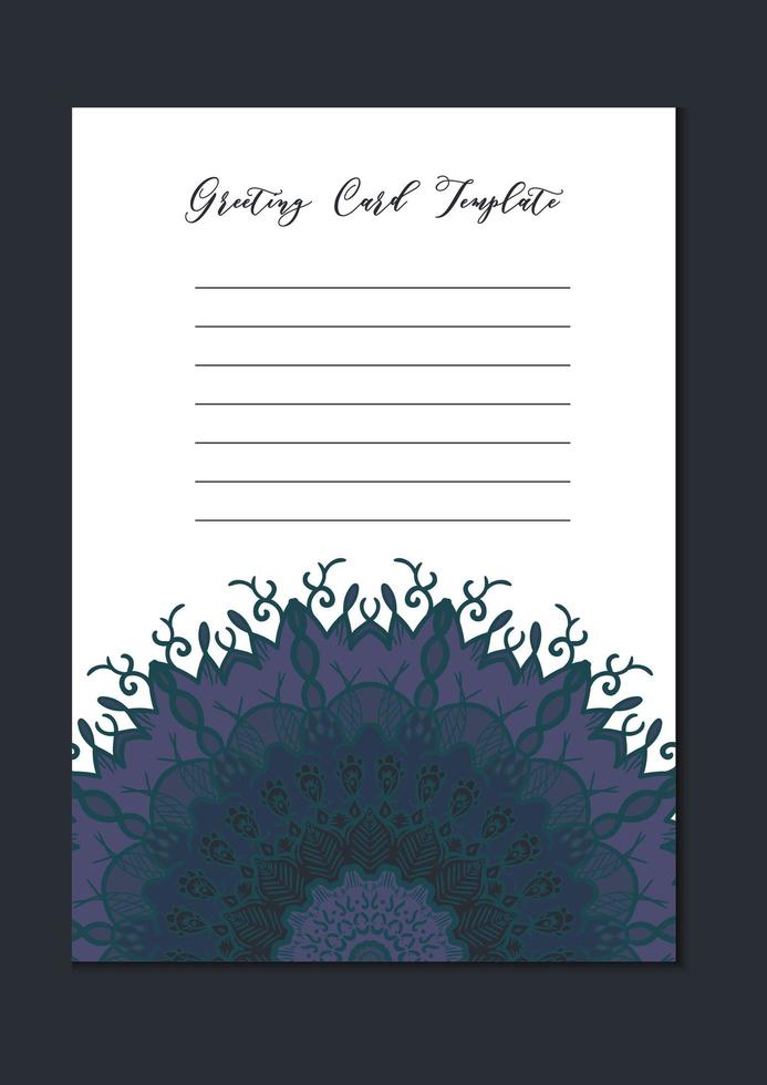 tarjeta de plantilla mandala oriental vector