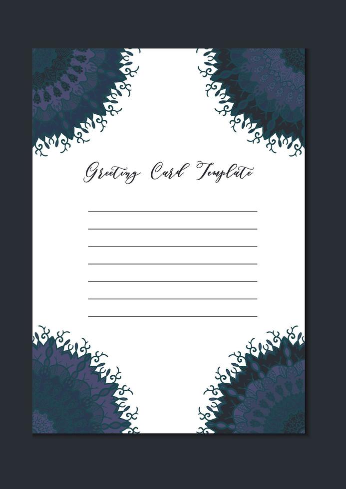 Mandala oriental template card vector
