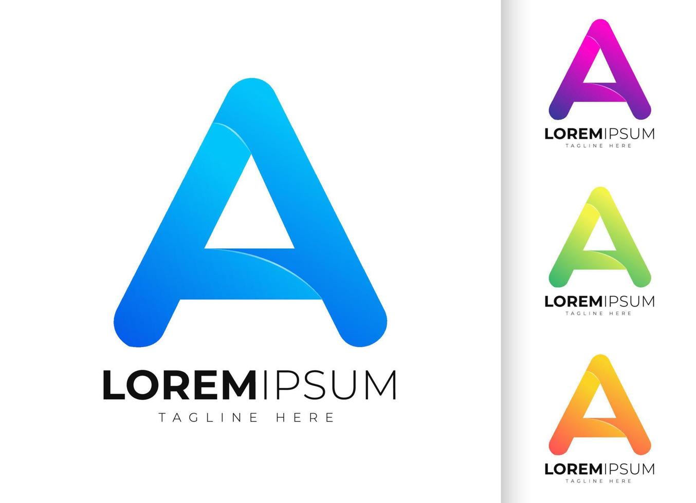 Letter a logo design template. Creative modern trendy a typography and Colorful gradient. vector