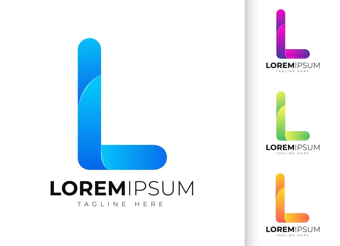 plantilla de diseño de logotipo de letra l. tipografía creativa moderna de moda l y degradado colorido vector