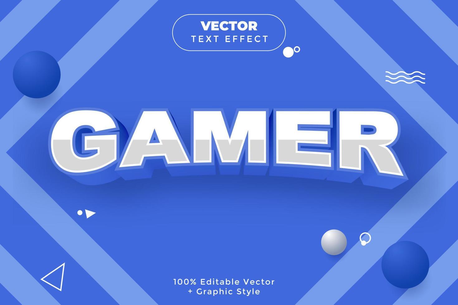 efecto de texto editable de vector de jugador épico con maqueta de estilo gráfico