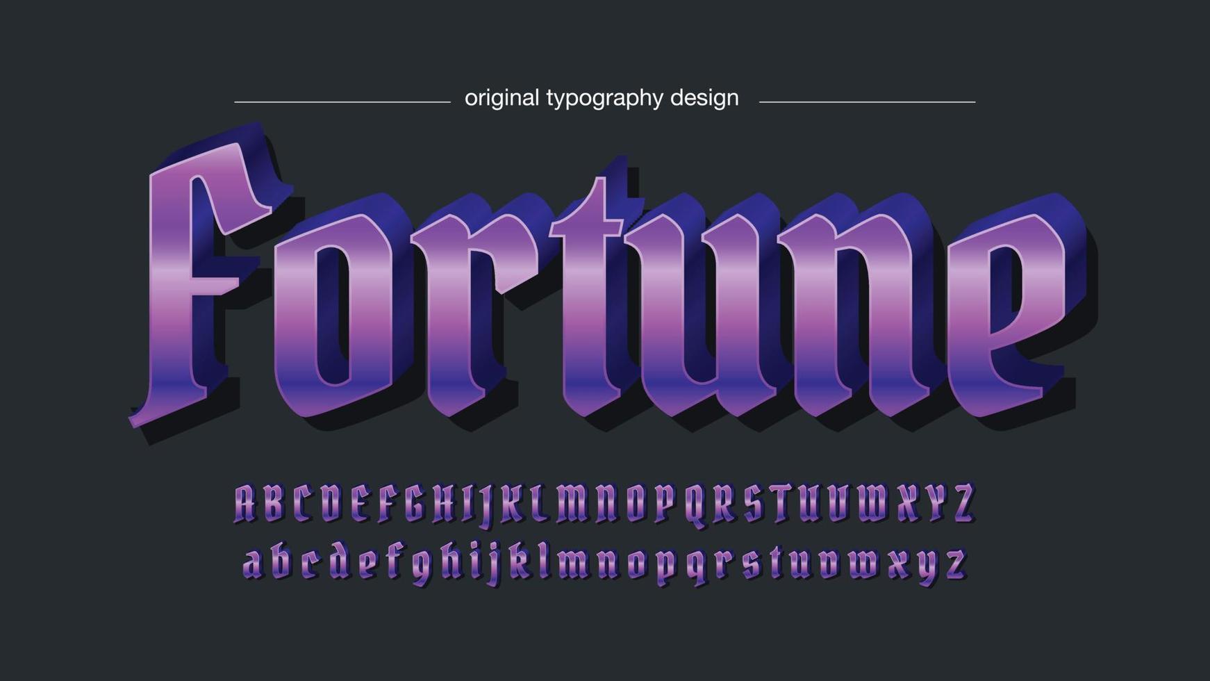 purple 3d modern gaming typography vector