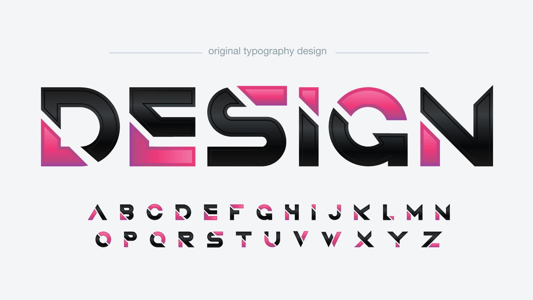 black and pink sliced futuristic typography vector