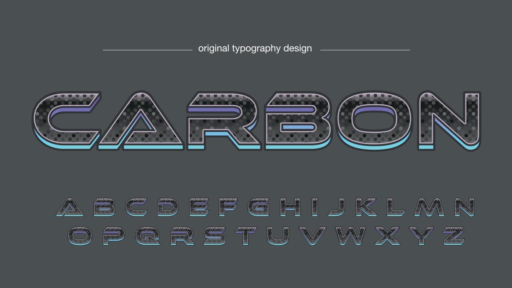 blue and carbon fiber 3d futuristic typography vector