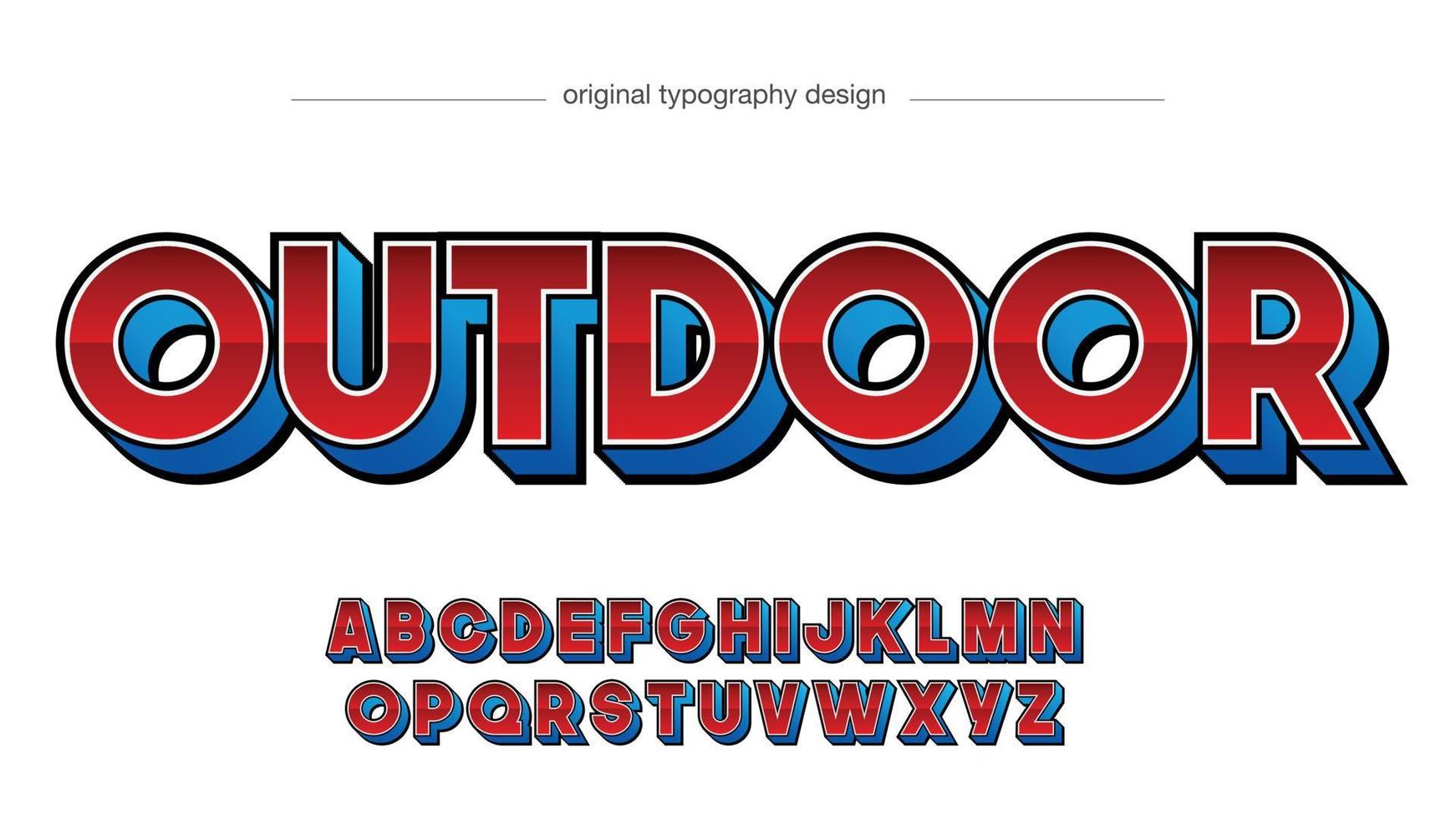 red and blue 3d uppercase sports typography vector