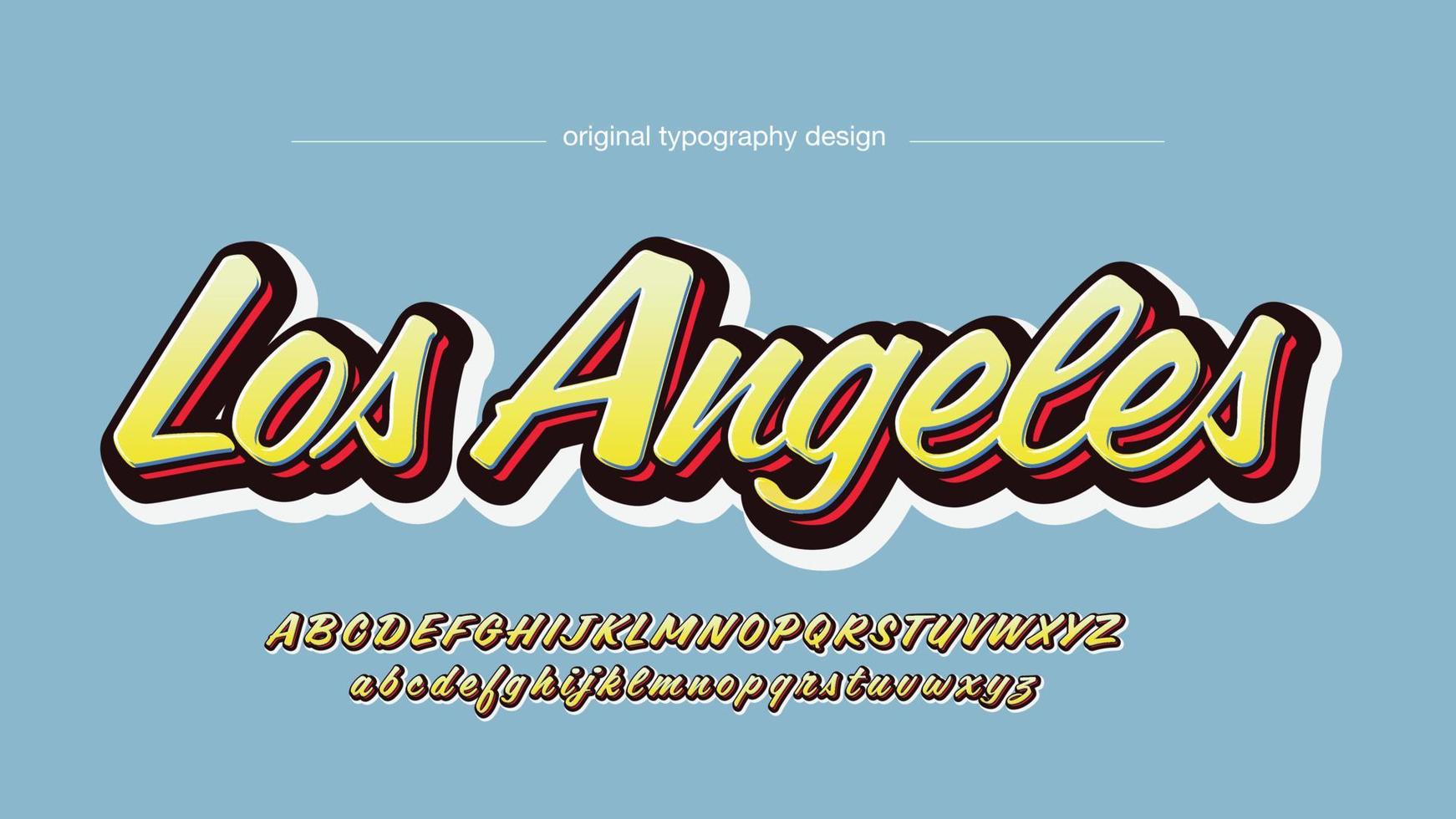 yellow and red modern calligraphy isolated letters for logos vector