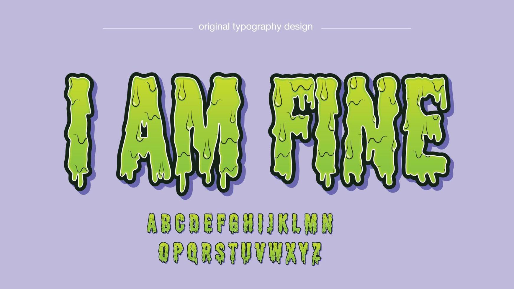 melting drip horror zombie typography vector