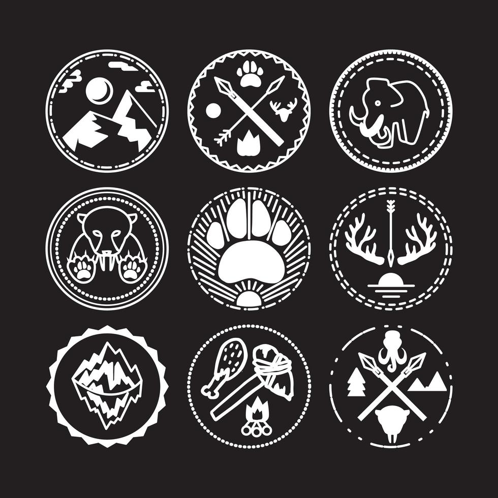 Nature and historical badges vector