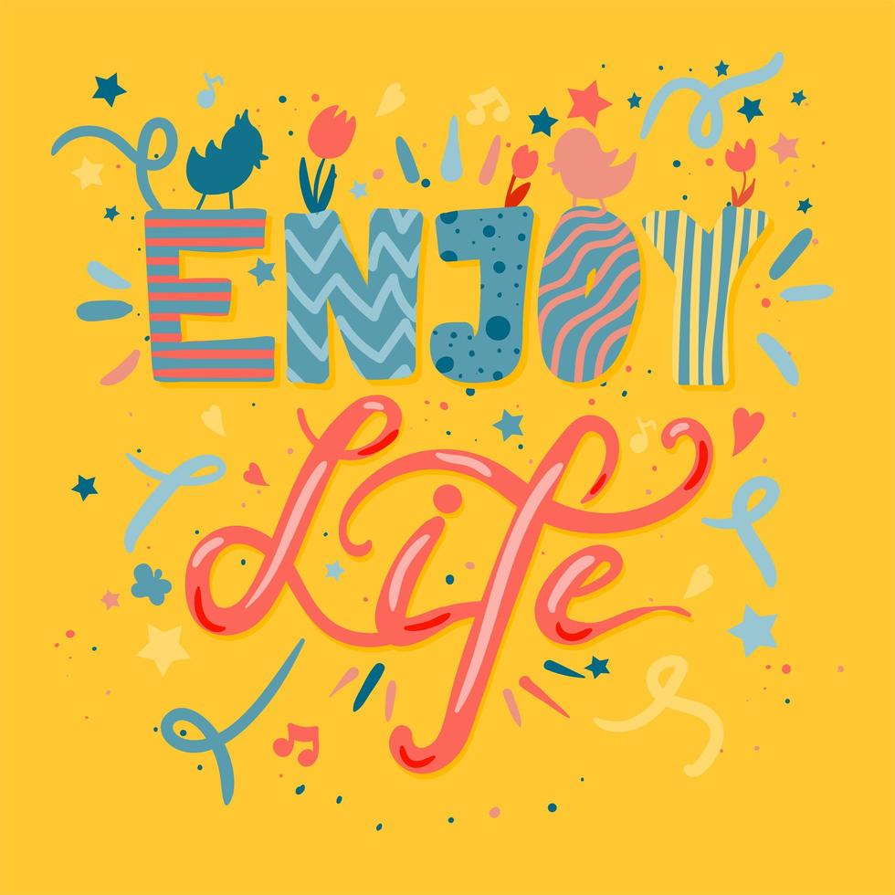 Enjoy Life Lettering vector