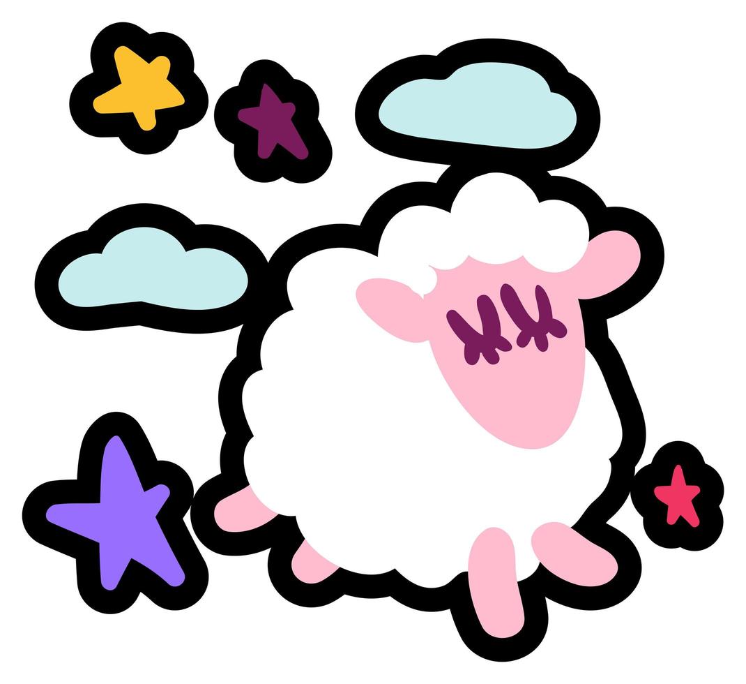 Cute little lamb flat vector illustration