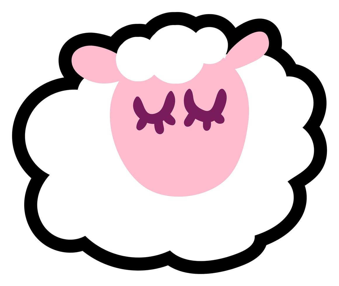 Little Pretty Sleeping Lamb Dreams Symbol Cartoon vector