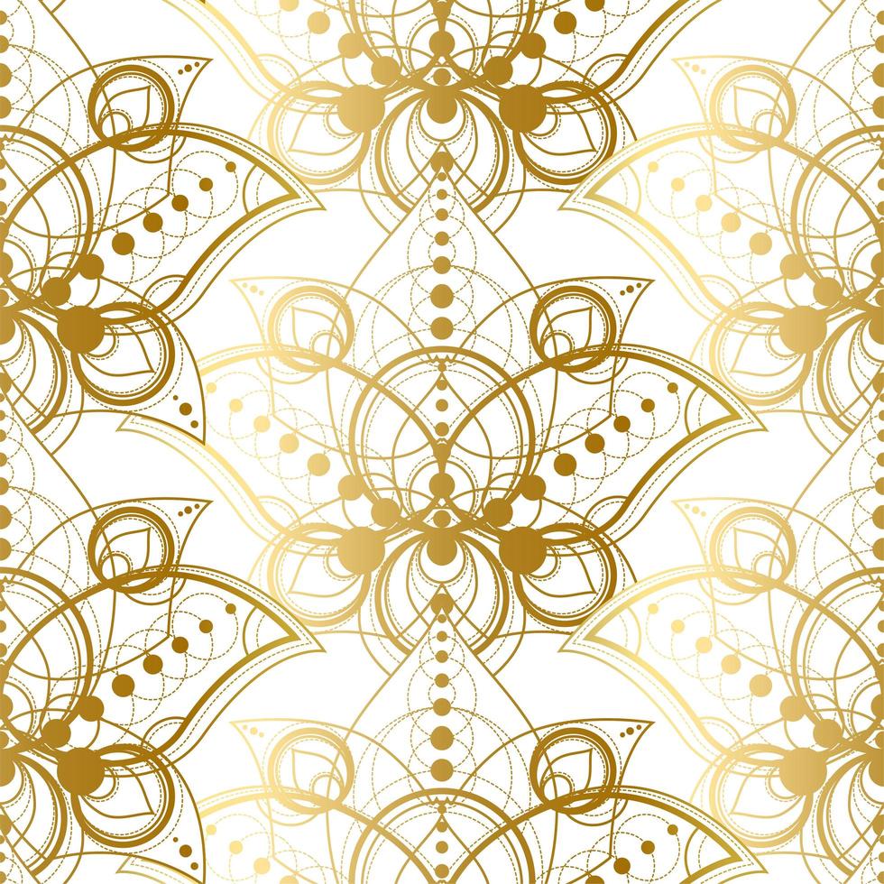 Vector Golden Geometric Gradient Seamless Pattern Design