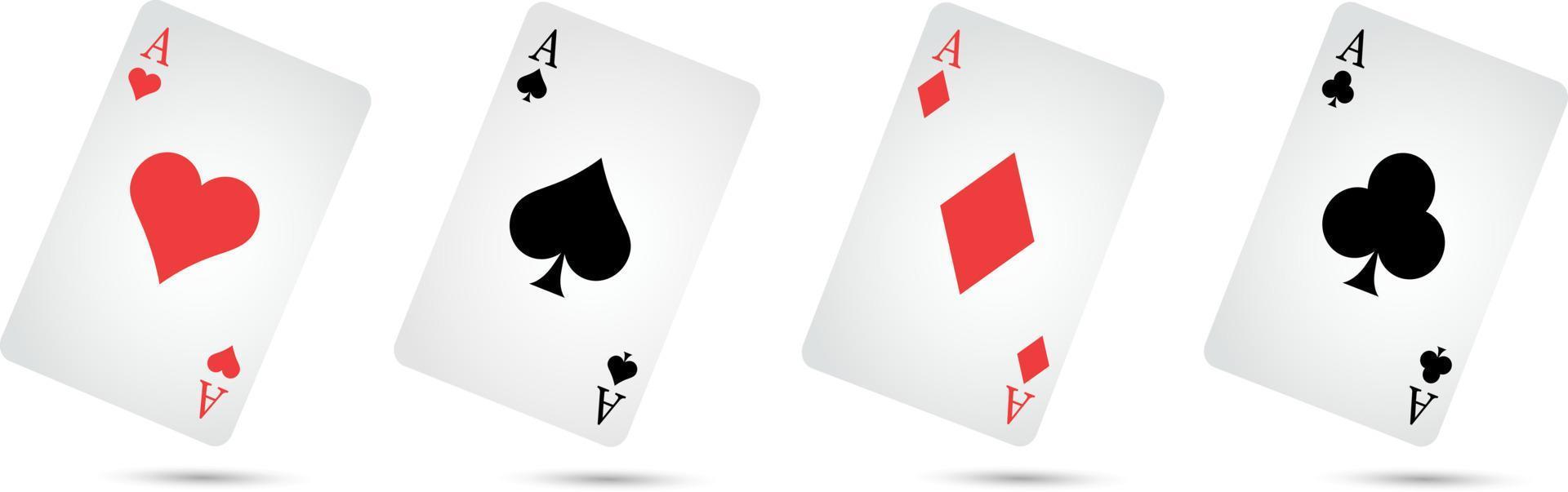 Four aces playing cards poker winner hand vector