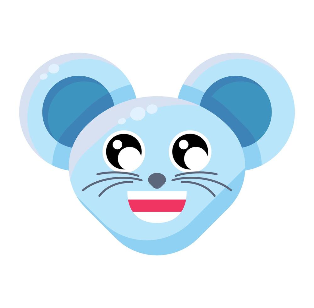 Emoji Cute Funny Animal Mouse Happy Expression vector