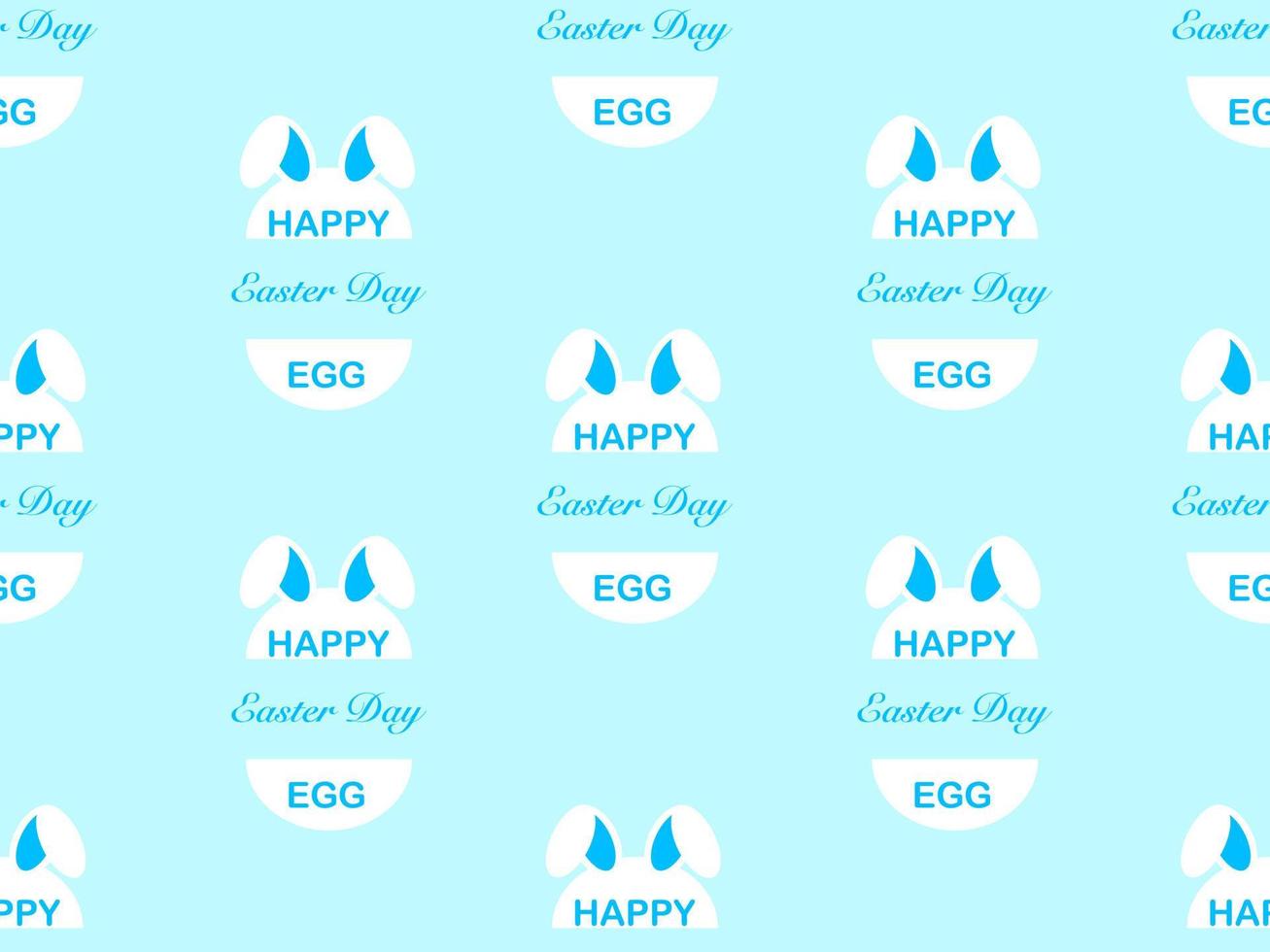 Easter eggs cartoon character seamless pattern on blue background.Easter day vector