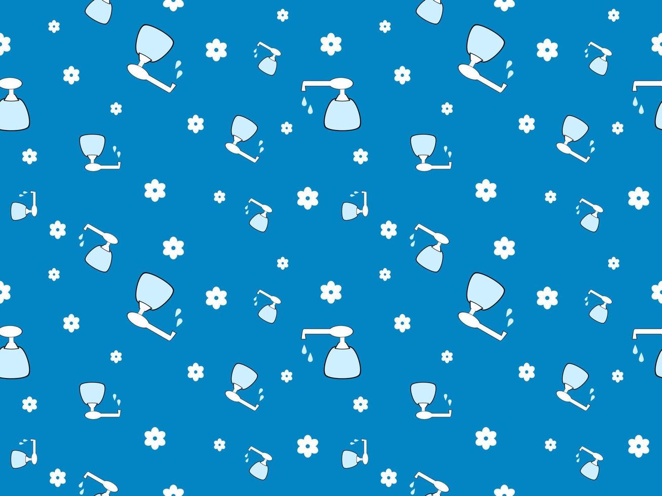 Alcohol gel bottle cartoon character seamless pattern on blue background vector