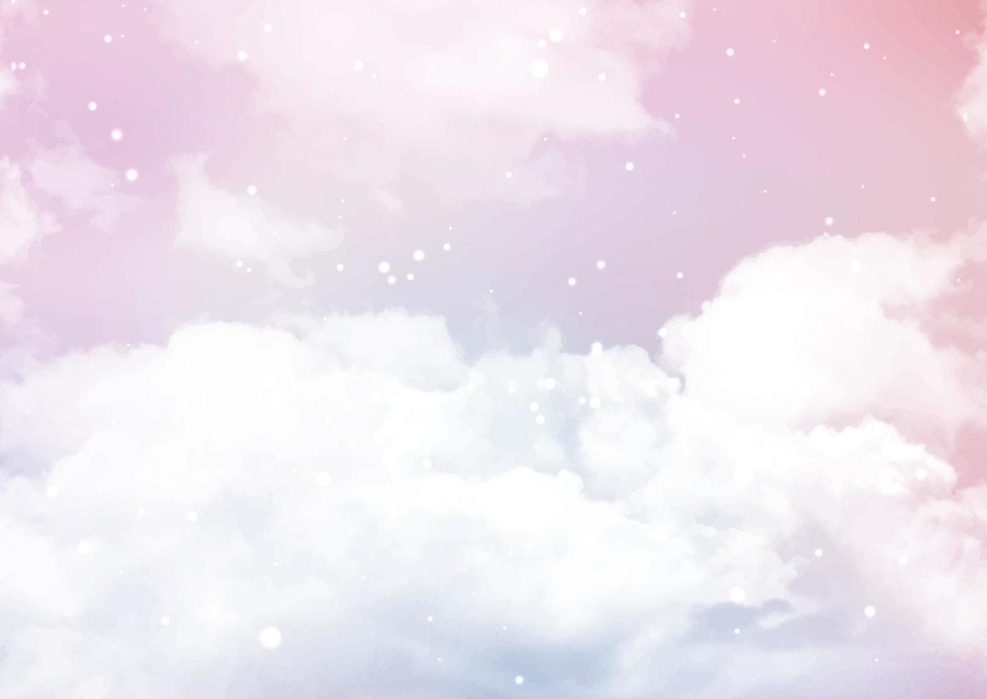 Abstract sky with sugar cotton candy clouds vector