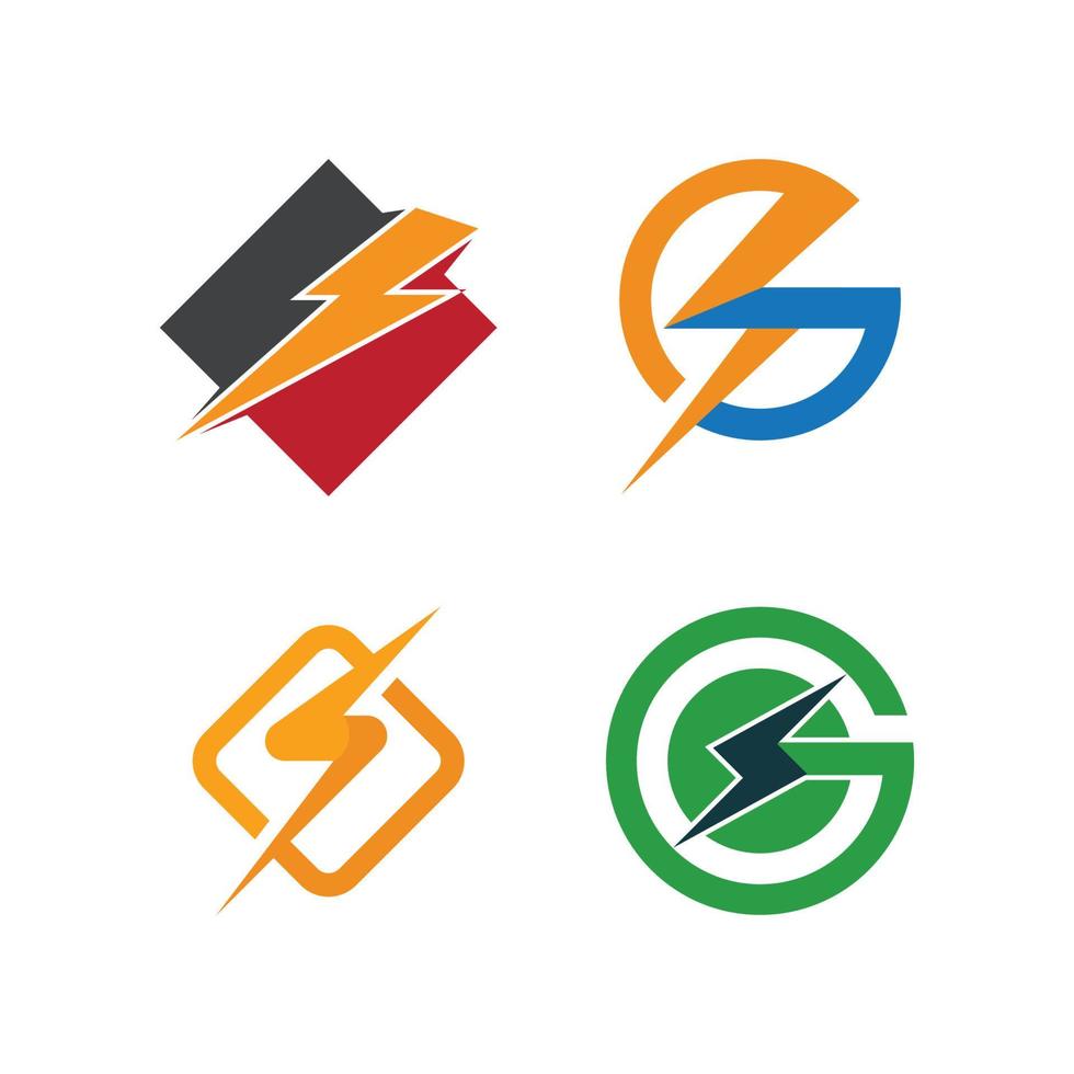power Lightning Logo Template vector