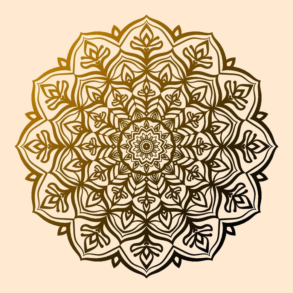 elemento de diseño de vector de arabesco de arte de mandala circular abstracto