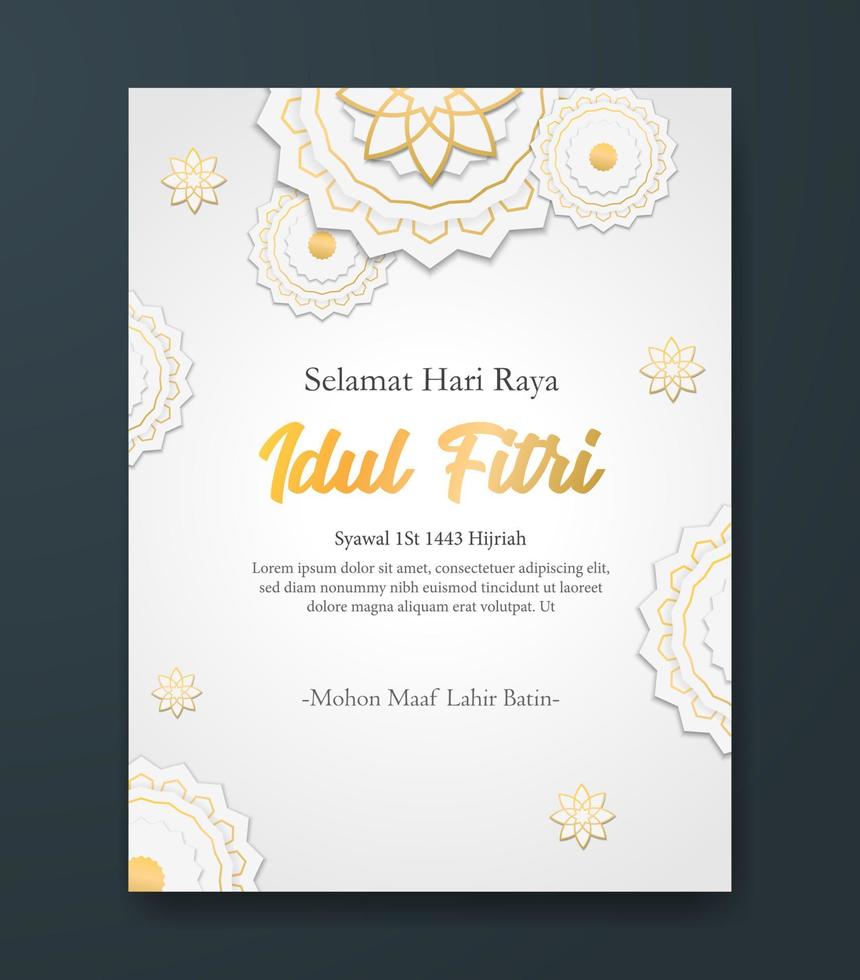 Vector banner for the greetings of social media for eid al fitr hari raya idul fitri muslim holidays